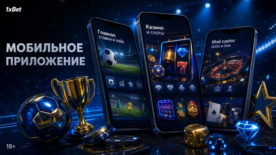 Скриншоты мобильного приложения 1xBet: тематическая иллюстрация