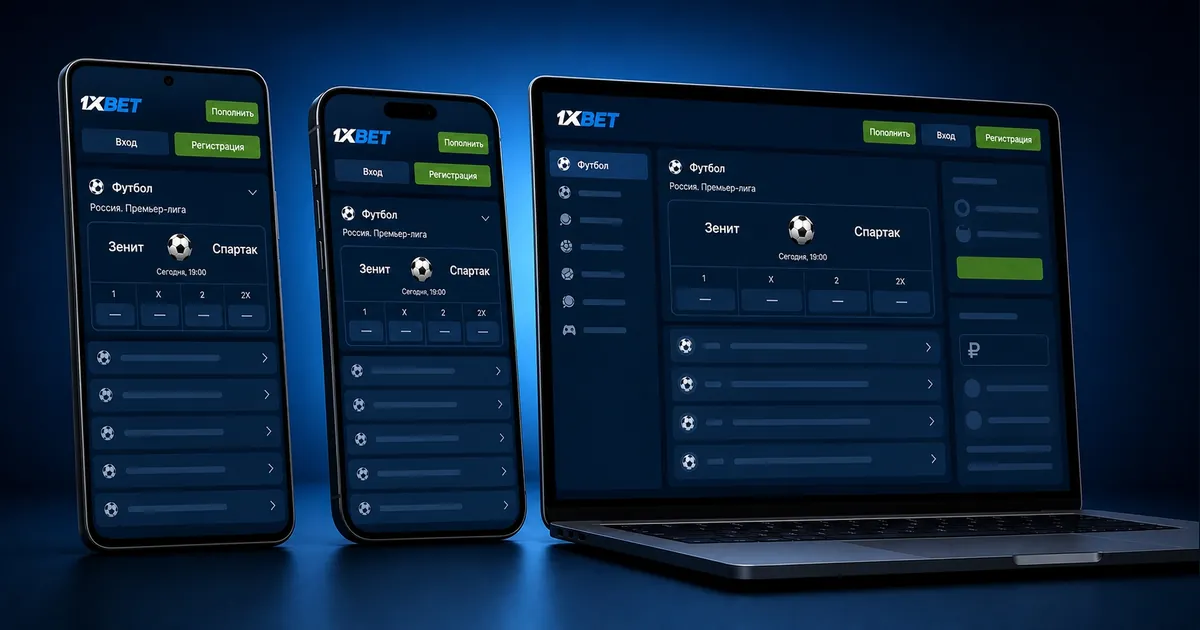 Приложение 1xBet для России на смартфоне и ноутбуке